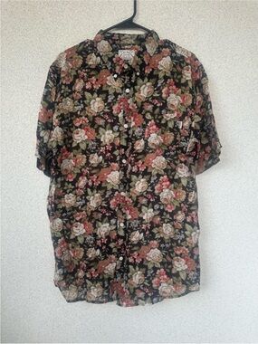 Deus Ex Machina Floral Button Up Shirt, Size XL